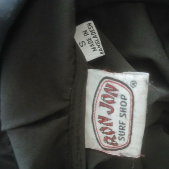 Ron Jon Black Windbreaker Jacket Full Zip Men Small - Picture 5 of 8